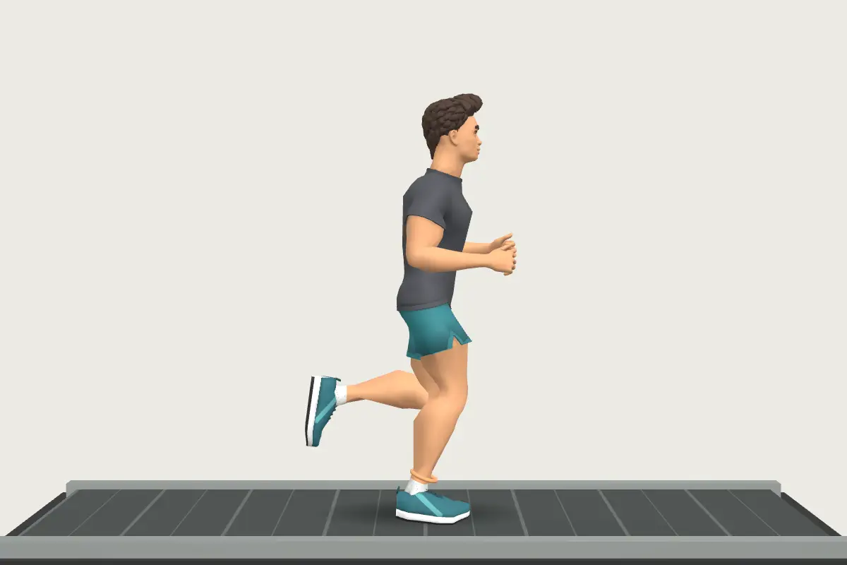 Кадр 3D-фигуры: Как приземляется стопа при беге: пятка, середина, носок